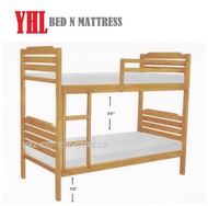 YHL Solid Mahogany Wood Double Decker Bed (Mattress Not Included)
