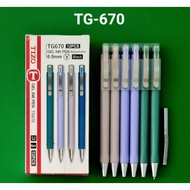 TIZO Premium Gel Pen TG-670 Premium Pastel Black Pen/ Tizo Aesthetic Premium Black Pen (1 Box Contai