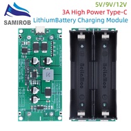 Type-C 15W 3A 18650 Lithium Battery Charger Module DC-DC Step Up Booster Fast Charge UPS Power Suppl