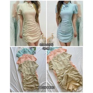 POSH CODE PC 81006-气质中国结皱褶旗袍 Dress
