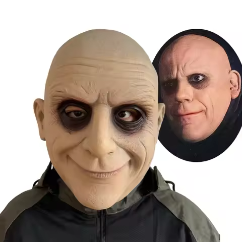 TV Wednesday Fester Addams Cosplay Mask Adult Enigmatic Uncle Horror Helmet Halloween Full Face Late