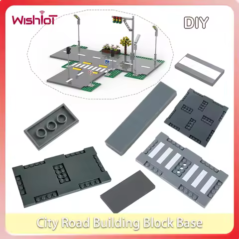 Building Blocks City Road Street Baseplate Bricks Pedestrian Crossing Base Compatible with Puzzle To