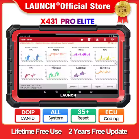 LAUNCH X431 PRO ELITE 8' inch Car Diagnostic Tools Auto OBD OBD2 Scanner CAN FD/DOIP ECU Coding Bi-D