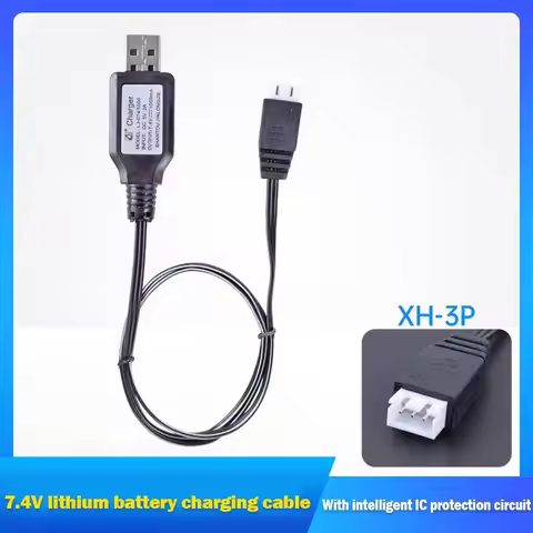 7.4V XH-3P LED Indicator RC Charger Li-ion Battery Charger Cables USB Charger
