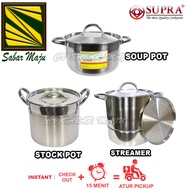 Supra Panci Stock Pot / Steamer Steamer 8, 12, 16, 20 QT, Stainless Steel Soup Pot 28, 32, 36 CM