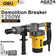 DELI 1250W Demolition Breaker DC380 Hacker Pick Electric Hammer Breaker Concrete Power Tools Machine