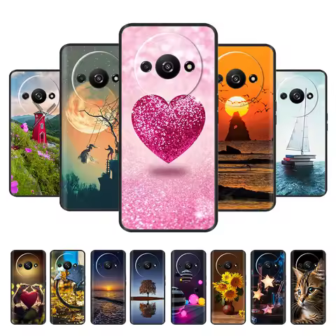 For Xiaomi Redmi A3X Case 6.71'' Cute Heart Flower Painted Cover For Redmi A3 Silicone Soft TPU Phon