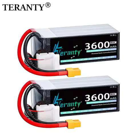 2PCS TERANTY 6S 3600mAh 22.2V 22.8V 60C 80C Lipo Battery With XT60 XT90 Plug for FPV Drone UAV Helic