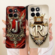 Honor X6c Case Cover Luxury A-Z Letters 2D Painted Silicone Casing Honor NIC-LX1 NIC-LX2 NIC-LX3