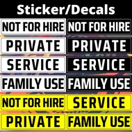 Quaff Not for hire Service Family Use Private Keep Distance Small Sticker 20cmx4.5cm 101379