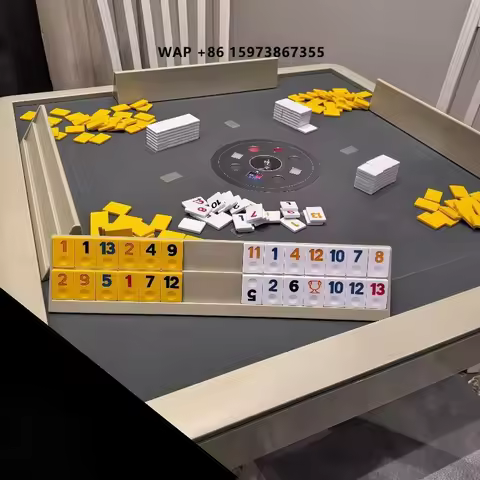 Inean Play Foldable Automatic Shuffle Okey Rummy Board Game Table Auto Mix For Leisure Club Rooms Lo