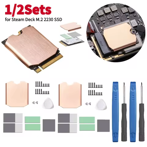 SSD Copper Heatsink Antioxidant Copper Heatsink Thermal Pad Heat Sink Sheet for Steam Deck M.2 2230 