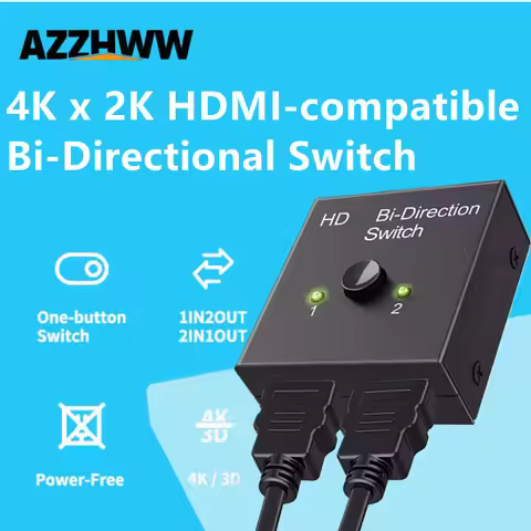 HDMI-Compatible Switch 4K Bidirectional HDMI-Compatible Switcher 2 in 1 Out Manual Switch HDMI-Compa
