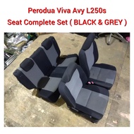 Perodua Viva Avy L250S Seat Complete Set ( Black & Grey ) Car Cushions / Kusyen Kerusi Kereta