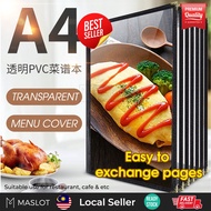 A4 DIY Restaurant Menu Cover Transparent Clear  Menu Pocket Covers - Cafe - mAsLoT