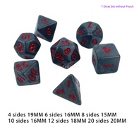 7PCS DND Polyhedral Dices W/ Pouch D4 D6 D8 D10 D12 D20 Arcylic Dice Math Teaching Aids for Role Pla