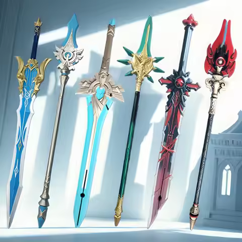 Game Genshin Impact Sword Vortex Vanquisher Zhongli Weapons Sword Morax Beelzebul Musou Sword Cospla