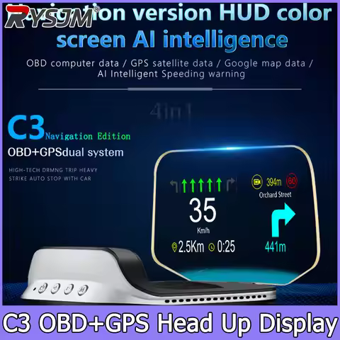 With Navigation GPS OBD2 Speedometer C3 HUD Car Electronic Auto Projector HUD Protable Head Up Displ