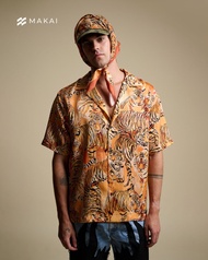 MAKAI เสื้อเชิ้ต เสื้อฮาวาย ผ้าไลโอเซลล์ ลาย PREDATOR Hawaiian Shirt