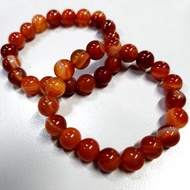 9294# 红天眼玛瑙玉髓 Line Red Agate （健康 Health）Natural line eye Red Agate Bracelet 天然多线天眼红玛瑙手链 Natural Crys