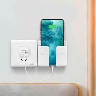 Wall shelf for phone charger and remote control - Wall shelf with useful charging cord slot