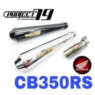 EXHAUST PROJECT79 HONDA CB350RS EKZOS SLIP ON TABUNG MUFFLER STEEL LINK PIPE CHOPER PROJECT 79 CHROM