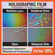 Holographic Film / Hologram Laminate Cold Laminate transparent Film Self-Adhesive 31.5cm x 100cm/ A4