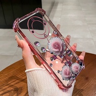 Case for Honor X9A X9B 5G X9 X9C SMART phone case pink flower bud four corner silicone TPU transpare