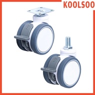 [Koolsoo] Double Wheel Swivel Castor, Heavy Duty Castor with Brake, Swivel Stem, Furniture Castor for Desks, TV Stands, Office Chairs