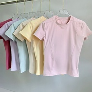 Dopamine Peach Hip Lifting Fitness Short Sleeve Breathable Tight Yoga Running Workout Top