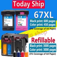 hp 67 ink cartridge hp67xl refillable ink cartridge Compatible for HP 1255 2724 2725 2722 2723