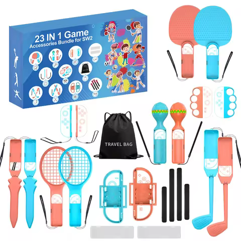 Sports Accessories Bundle for 2025 Switch 2,23 in 1 Family Accessories Kit S226 for Switch Sports Ga