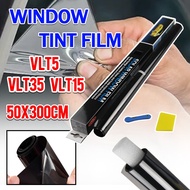 1Pcs 50cm X 3m FT Window Tint Film Charcoal Black Car Glass