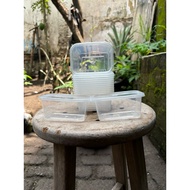 [ CONTENTS 25 PCS ] 250ml Rectangular Thinwall + Lid Plastic Container Box Dessert Container 250ml