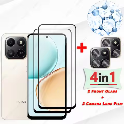 For Honor X7d 4G Glass Screen Protector For Honor X7d 4G Black Edge Protective Film Camera Protector