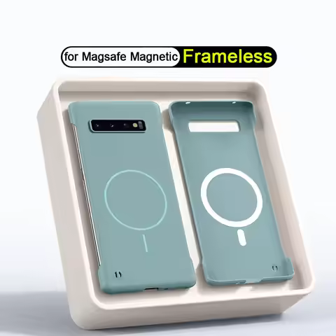 for Magsafe Bezel-less Phone Case for Samsung S10 Plus S20+ S21 FE S22 S23 Note 20 Ultra Thin Framel