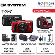 Olympus OM SYSTEM Tough TG-7 / TG7 Digital Camera (Black/Red)