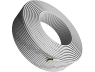 Tupavco Phone Cable 300ft Rounded White Roll (100m Long) 4x1/0.4 26 AWG Gauge Solid Wire -Round Tele