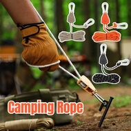 Camping Rope 4M Pulley Adjuster Regulator Fixed Pulley Buckle Reflective Wind Rope Fastener Metal