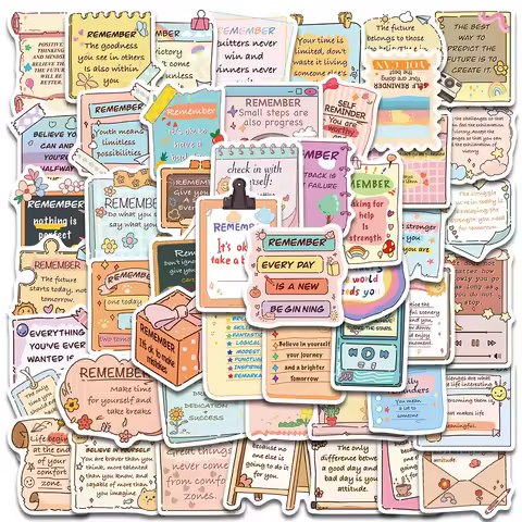 50PCS Inspirational English Quotes Stickers for Water Bottle Phone Laptops Computers Vision Board Qu