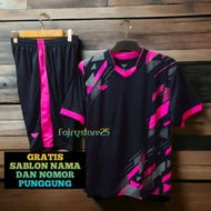 Jersey Bola Kaos Futsal Free/Gratis Sablon Nama Nomor..Stelan Baju Dan