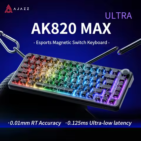 New Ajazz Ak820 Max Super Magnetic Switch Mechanical Keyboard 8k 128kHz 0.01mm Rgb Customized Wired