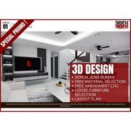 3D DESIGN Rumah / Office / Dapur / Interior / Exterior