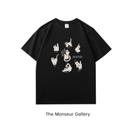 Oversized American Cat Funky Print T-shirt | Black Women's T-Shirt