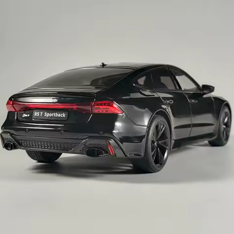 1:18 AUDI RS7 Sportback Black Warrior Supercar Diecast Alloy Model Car Remote Control Version Sound