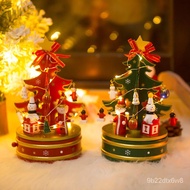 Christmas Gift Wooden Rotating Music Box Music Box Christmas Tree Decoration Christmas Gifts for Children Birthday Gift