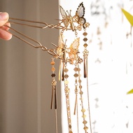 Moving butterfly hair accessories, ancient style Hanfu acces Moving butterfly hair accessories Antique Hanfu accessories Super Fairy Tassel Step Shaking Hairpin Hairpin New Chinese style All-Match Hairpin 3.18