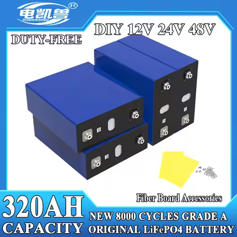 1-64pcs 8000 cycles New 3.2V 320AH Lifepo4 battery 3C high-power DIY 12V 24V 48V A-class RV solar re