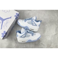 Fashion sneakers Jordan Air Jordan 4 white and blue "HV0823-100" for women.