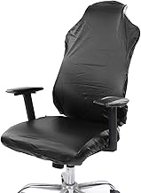 Rehomy Gaming Chair Covers with Armrest Cover Stretchable PU Computer Gaming Chair Slipcovers Chair Seat Protection Cover for Armchair Swivel Gaming Office Chair (Black)
